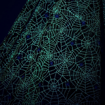 Glow in the Dark Spiderweb Tulle Fabric