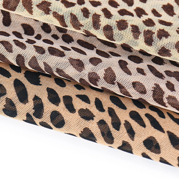 Leopard Printed Polyester Spandex Mesh Fabric