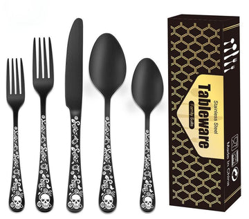 Halloween Skeleton Cutlery Set for 4