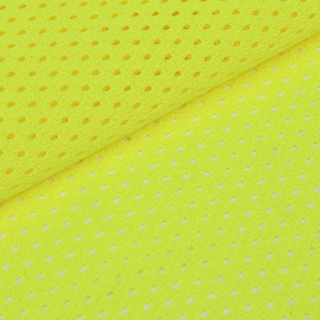 100% Polyester Neon Yellow Interlock Mesh Fabric