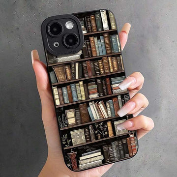Cartoon Bookshelf Pattern TPU Phone Case for iPhone