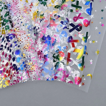 Colorful Printed Glitter Tulle Fabric