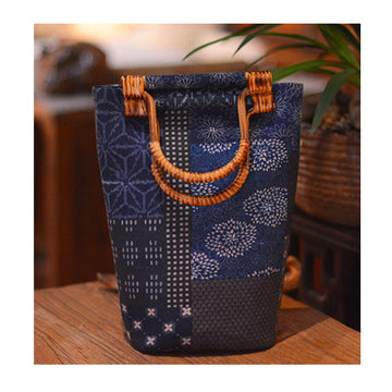 Intangible Cultural Heritage - Cotton Linen Bamboo Handle Bag