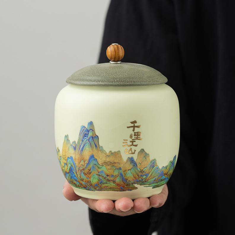 Chinese Style Ceramic Tea Caddy