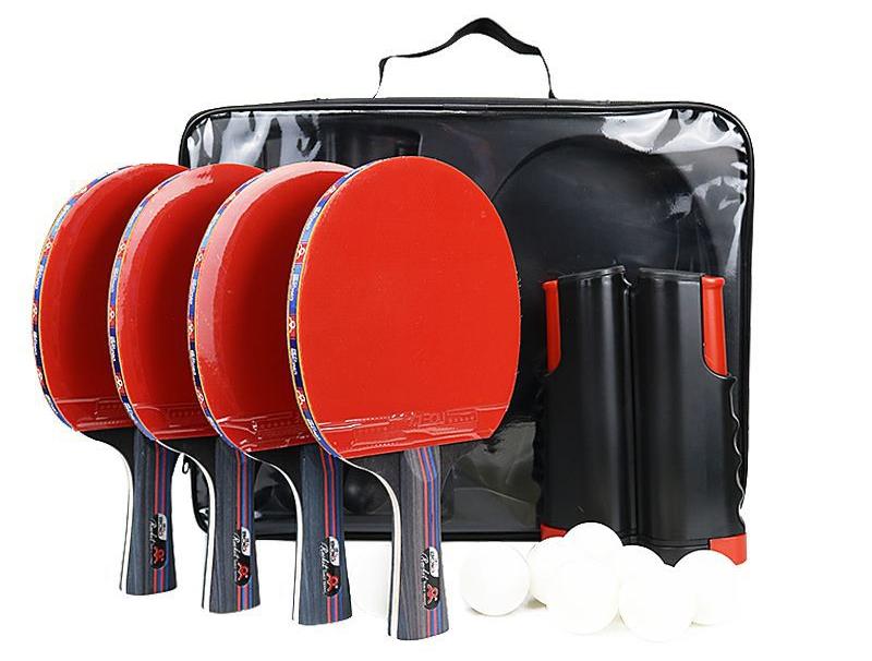Table Tennis Racket - Four Rackets Eight Balls Set
