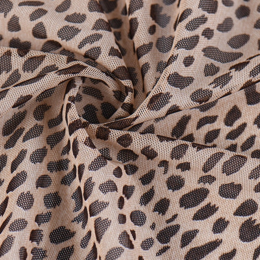 Leopard Printed Polyester Spandex Mesh Fabric