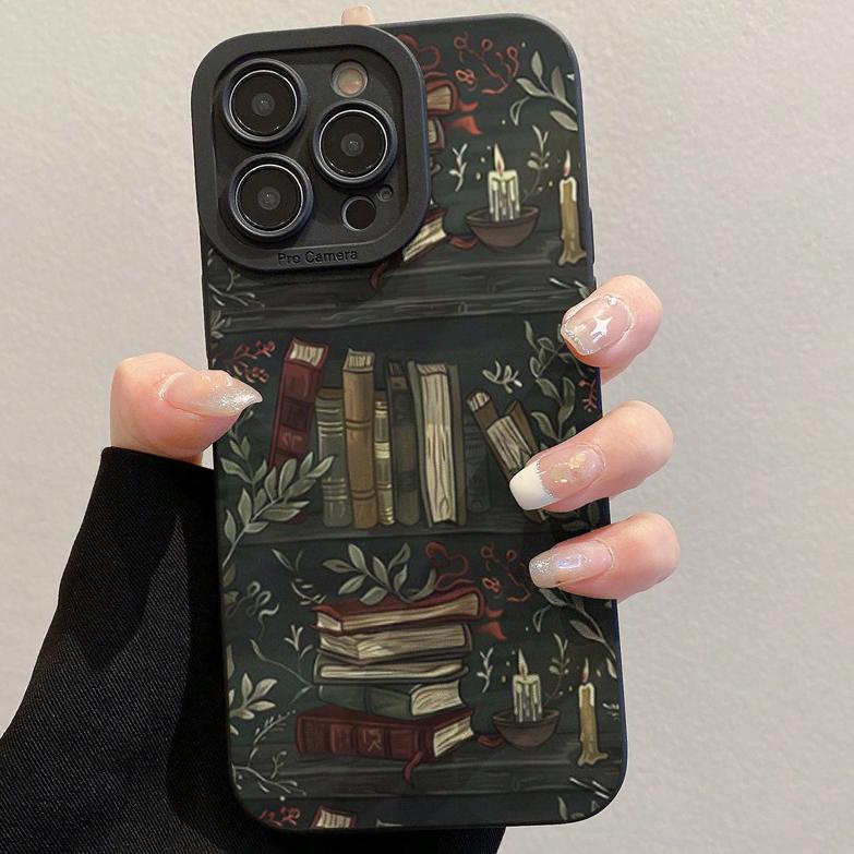 Cartoon Bookshelf Pattern TPU Phone Case for iPhone