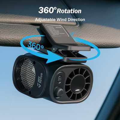Car Clip On Fan with LED Display