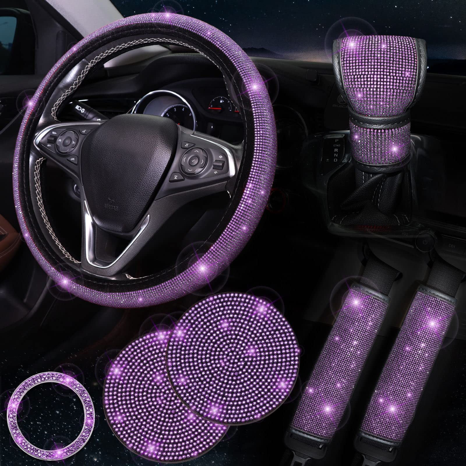Steering Wheel Covers with Sparkly Crystal Diamond
