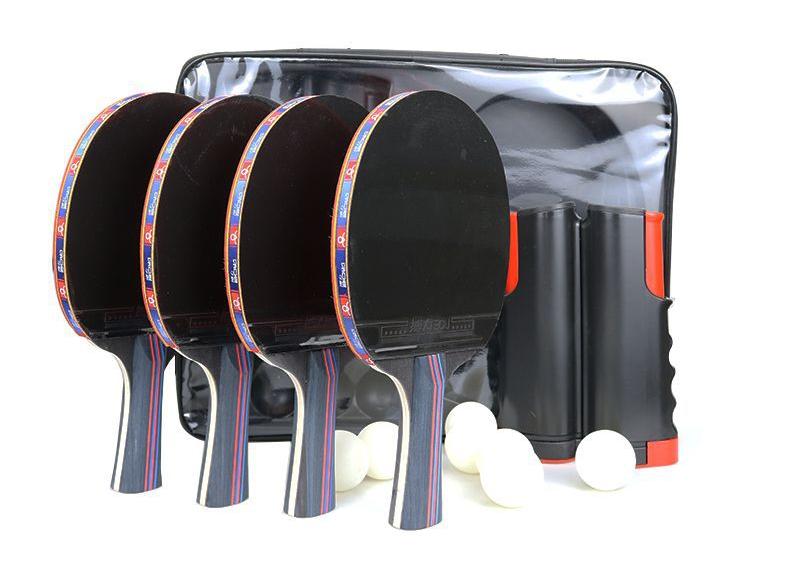 Table Tennis Racket - Four Rackets Eight Balls Set
