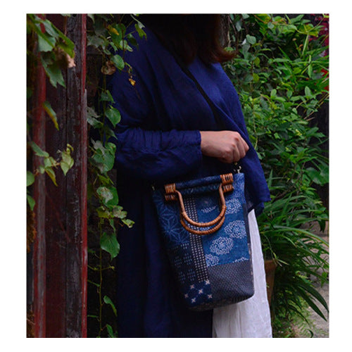 Intangible Cultural Heritage - Cotton Linen Bamboo Handle Bag