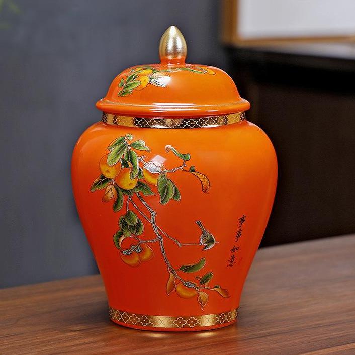 Chinese Style Ceramic Tea Caddy