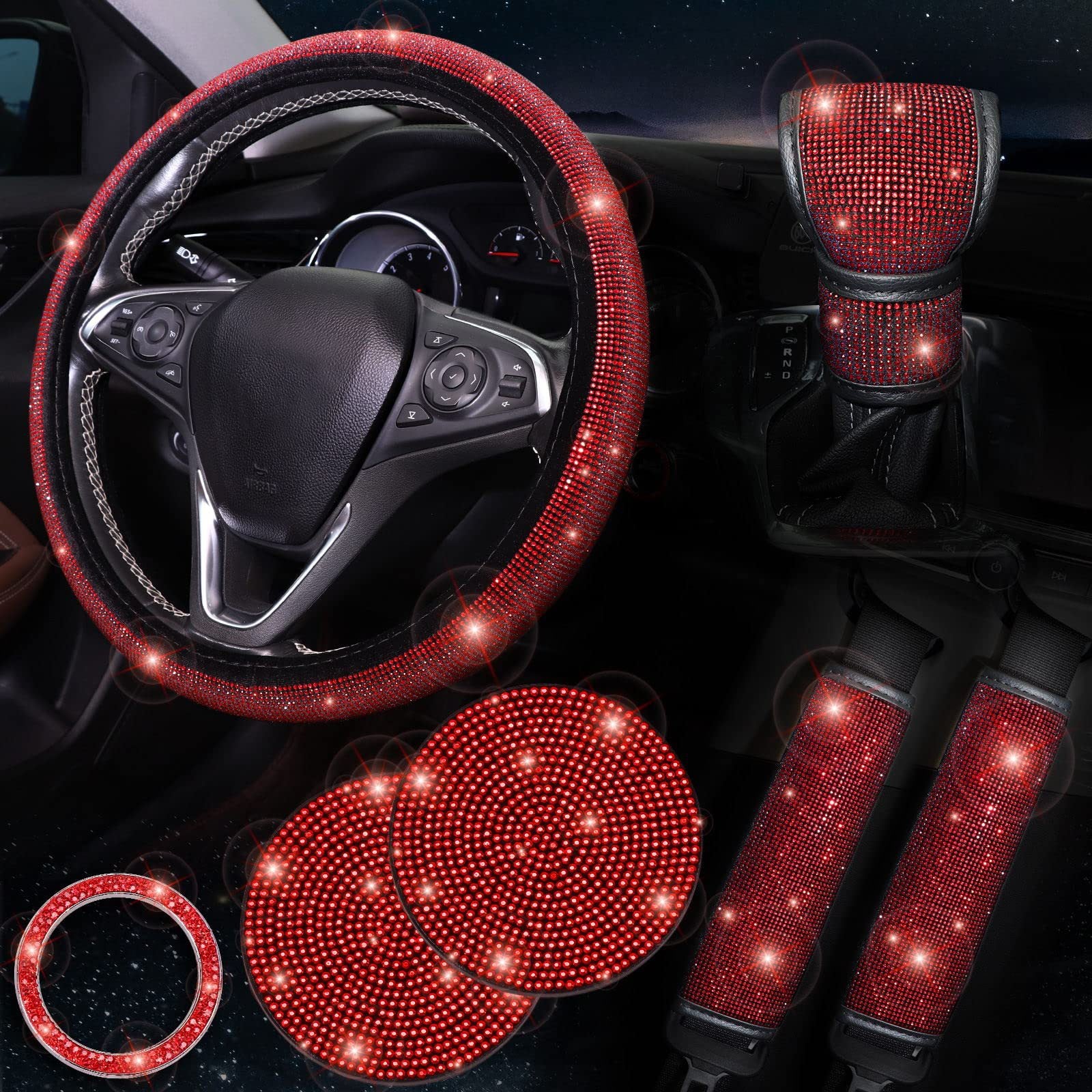 Steering Wheel Covers with Sparkly Crystal Diamond